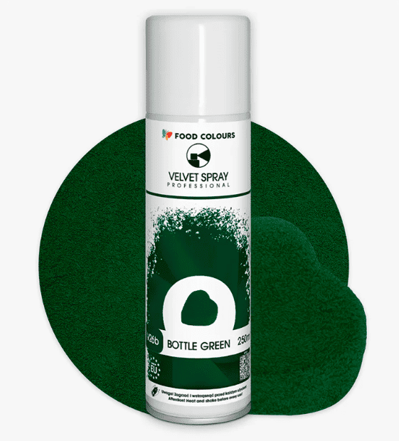 zamsz zielony bottle green motyl food colours