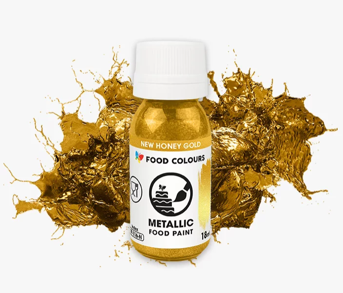 arbka do ręczego malowania Metallic Food złota motyl food colours