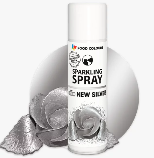 barwnik spray srebrny motyl food colours